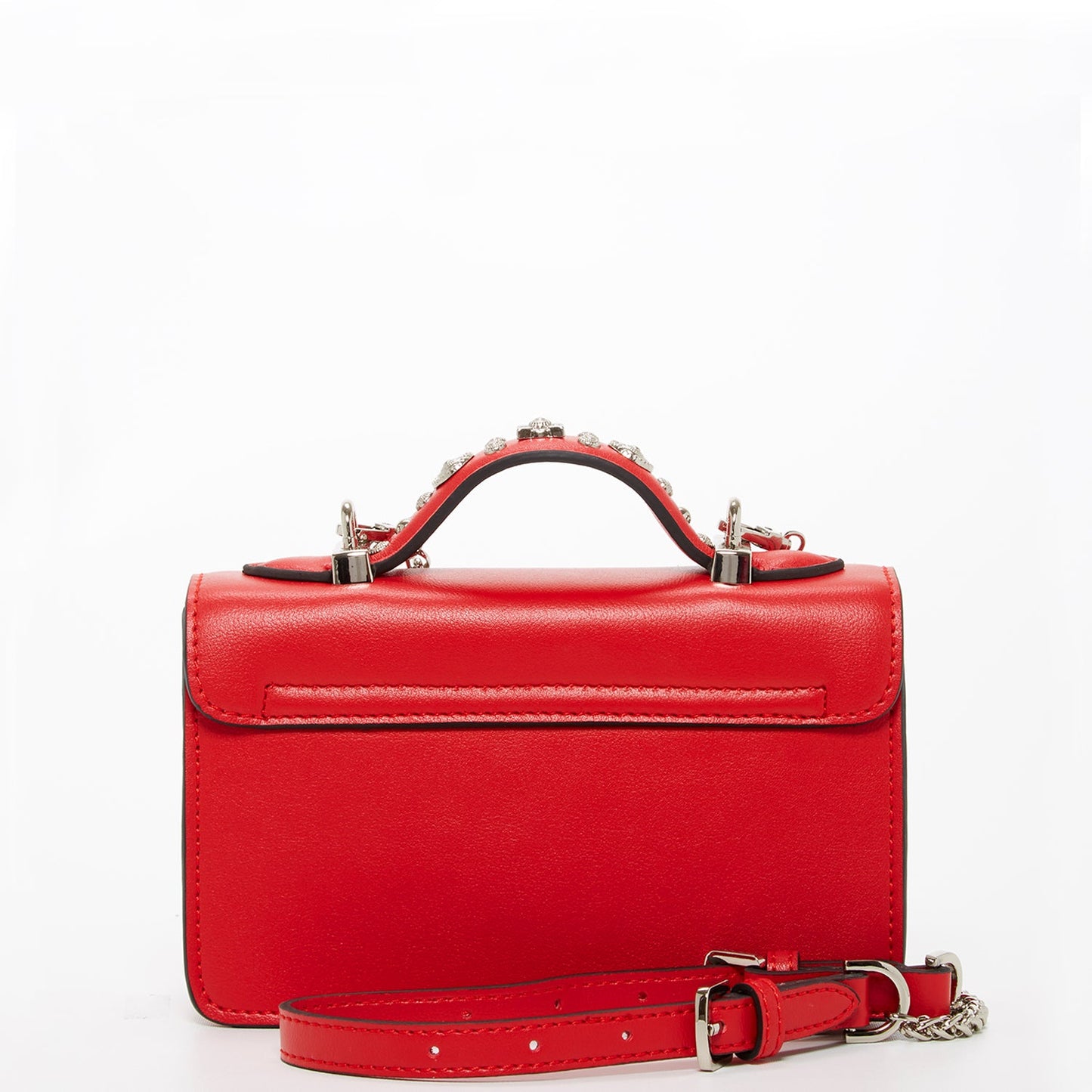 The Hollywood Studded Leather Crossbody Bag| Red